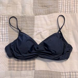 Badgley Mischka black ruched bikini top